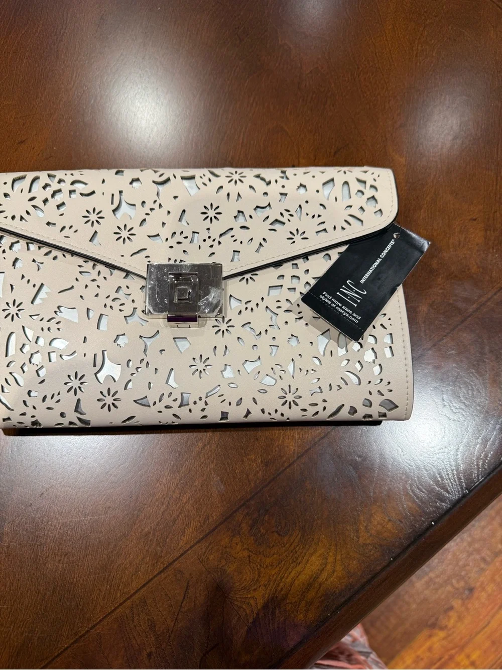 Laser-Cut Envelope Clutch - Blush Pink